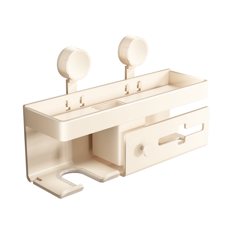 Micoe Four Seasons Hair Dryer Bathroom Storage Rack Suction Cup No-Drill Wall-Mounted Hair Dryer Holder Hairdryer Organizer Rack