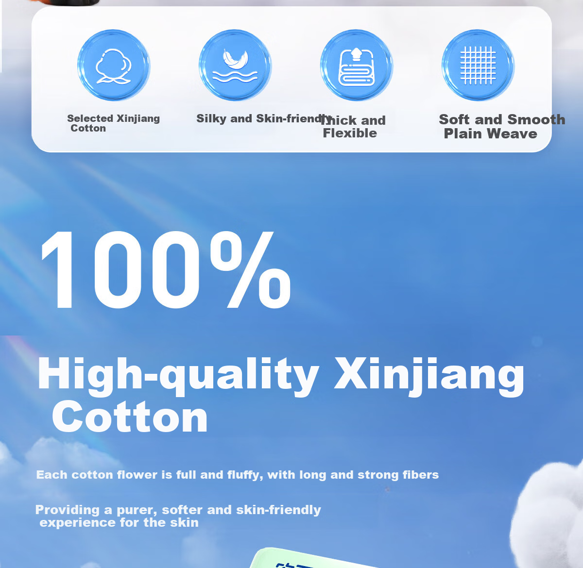 Ankexin Baby Soft Cotton Wipes, 100% Cotton, Dry And Wet Use, Pure Cotton Face Wipes, Disposable Cleansing Wipes, Self-Operated, 80 Sheets * 3 Packs 3