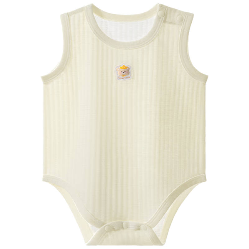 Beitaisi Baby Romper, Summer Thin Style, Infant Clothing, Newborn Breathable Sleeveless Vest, Jacquard One-Piece Bodysuit
