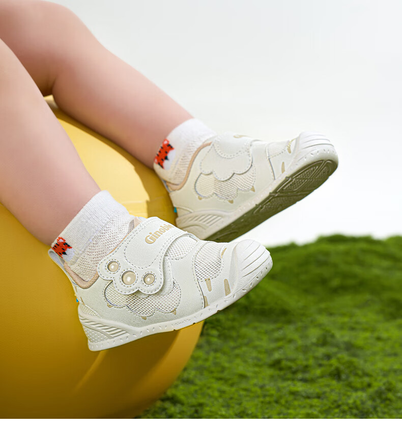 Ginoble Toddler Shoes, Baby Summer Mesh Shoes, for 8-18 Months, Boys And Girls Functional Shoes, GB2438 Orange-Red/white 10