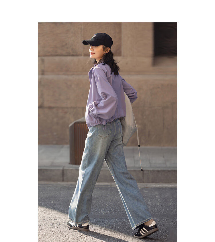 Dme [Urban Light Outdoor Style] Spring Workwear Style Elastic Drawstring Stand Collar Loose-Fitting Concealing Women's Casual Jacket 4