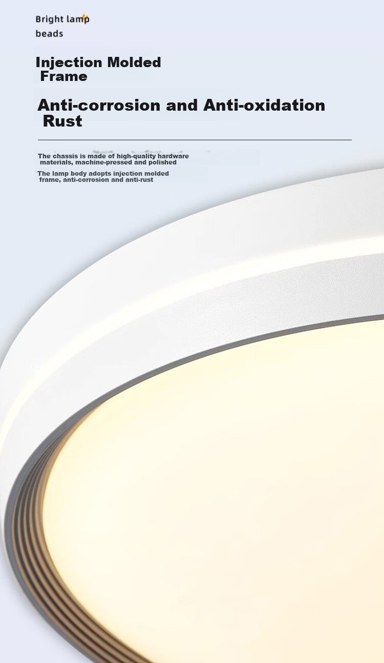 HD Ceiling Light Minimalist Bedroom Lamp Master Bedroom Light Zhongshan Lighting Square Three-Color [Installation + Removal Included] 4