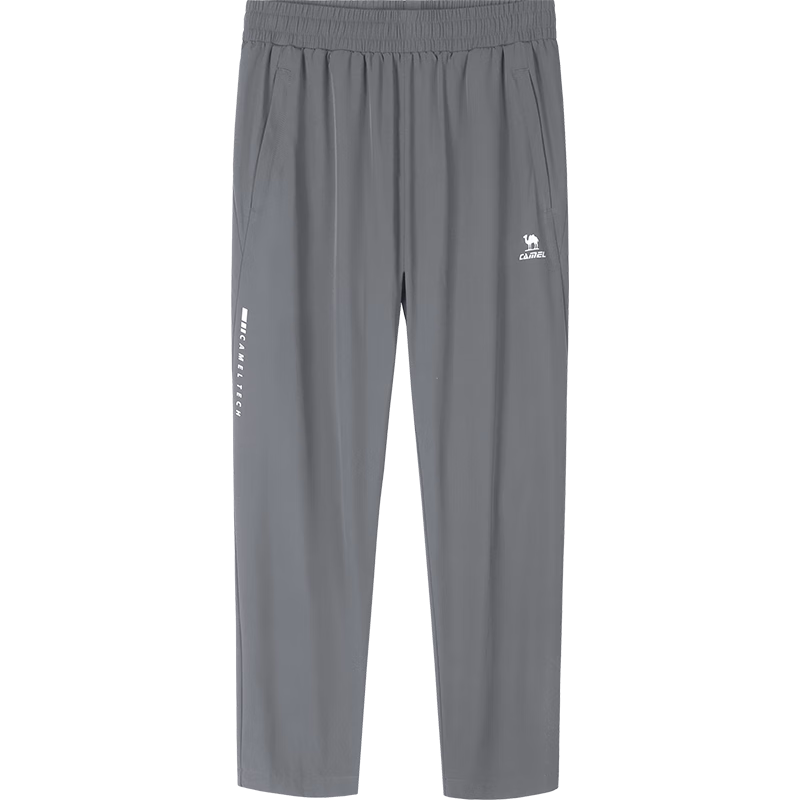 CAMEL Quick-Dry Casual Pants for Men, Spring And Summer New Style Loose Straight-Leg Woven Trousers for Dad, Running Sports Pants