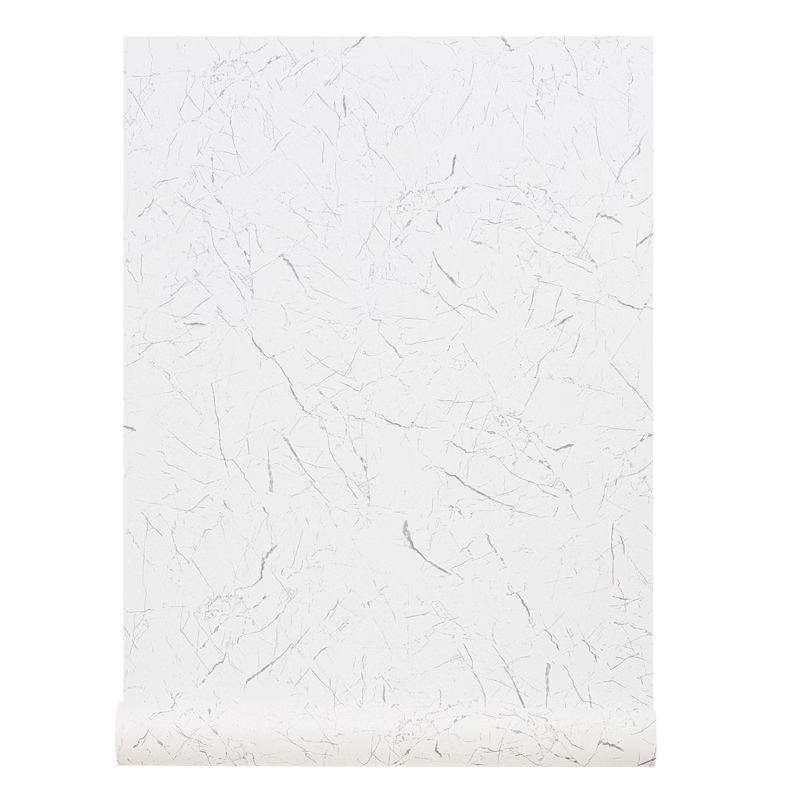 Omai Marble Pattern Thickened Wallpaper Self-Adhesive Desk Cabinet Door Film Waterproof Furniture Renovation Sticker Ink White 3m