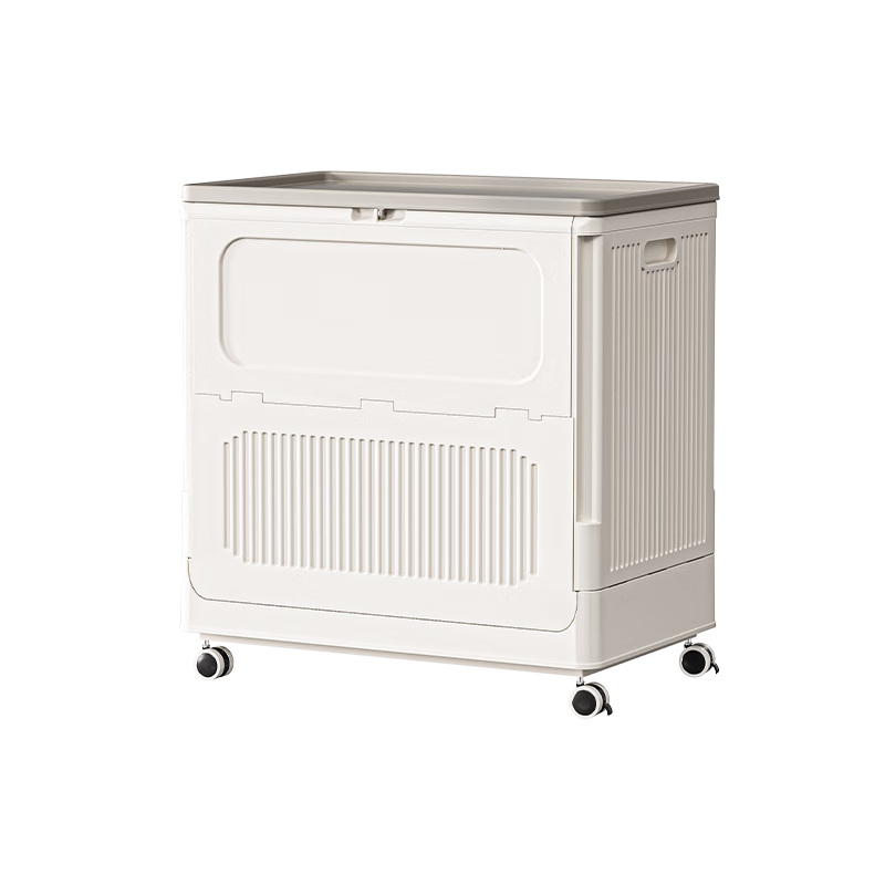 JD Jingzao [Junenezhuang] Foldable Storage Box with Lid and Wheels Large Capacity 64*67*40 cm