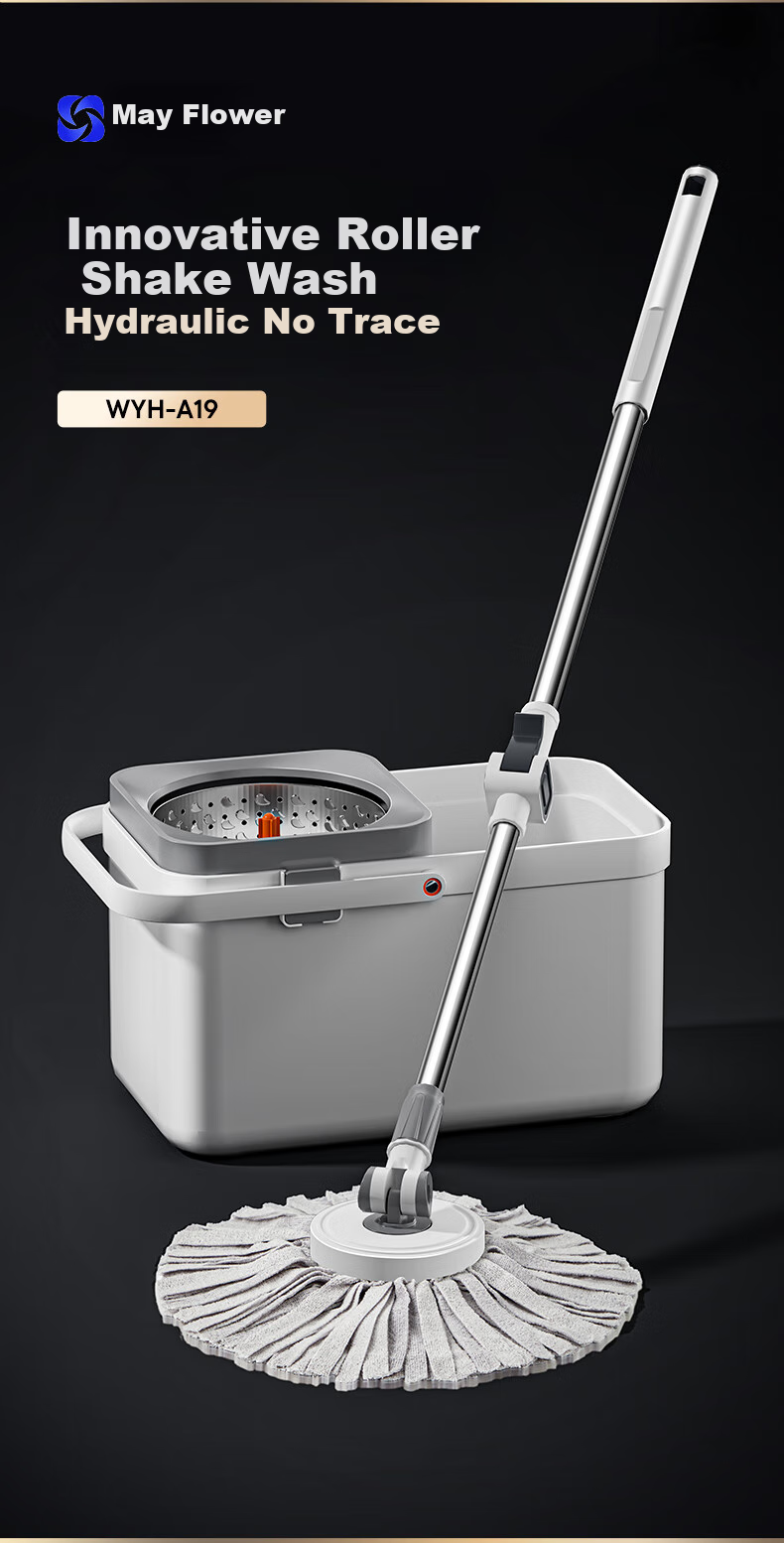 Wuyuehua Rotating Mop Handle, 130CM Long, with 2 Attachments, Labor-Saving Pole, Floating Design for Home Use, All-In Lazy Person's Floor Cleaning Tool 3