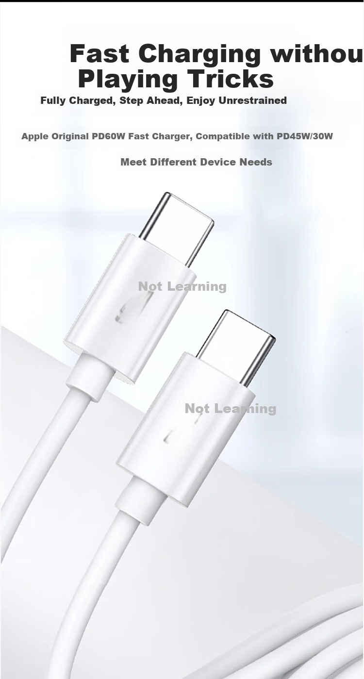 Chuanying Type-C Data Cable PD60W Compatible with Huawei, Xiaomi, Android Fast Charging Cables for Apple IPhone 18/17/16/15 Car Charger Cable Sold by JD 1