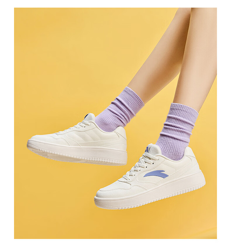 Anta Light Step V2 Women's Sneakers Summer Breathable Casual Couple Simple White Shoes Soft Sole Comfortable Thick Sole Height Increasing Shoes 1