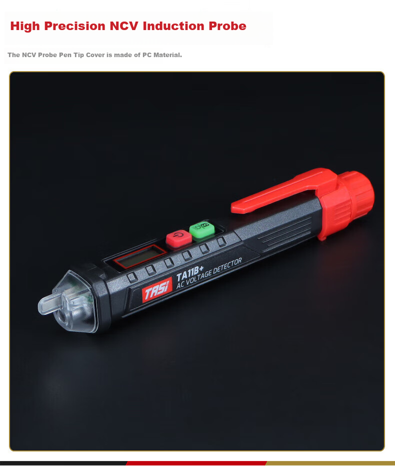 Teansi Digital Non-Contact Voltage Tester with Smart Sensor, Multi-Functional Electric Pen TA11B+ 3