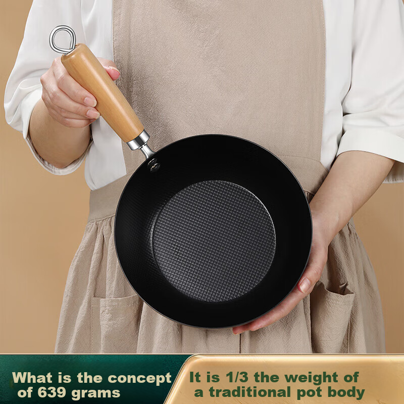 SSN Small Wok Pan 18cm Small Iron Pan for One Person, Stir-Fry Pan, Small Size without Coating, Baby Food Pot for 1-2 People 9