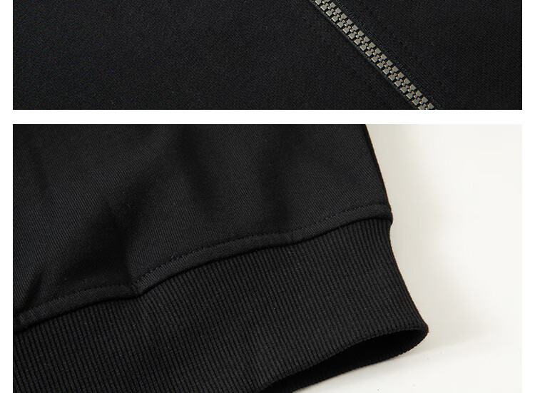 LIMENG Pure Cotton Casual Sports Suit Men Drop Shoulder Loose Fit Spring Autumn Cardigan Men's Sweatshirt Two-Piece Set Black M 13