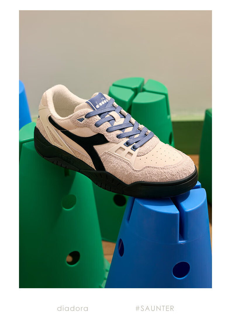Diadora Men's And Women's Low-Top Casual Sneakers B.Action, Snowflake Gray/Air Gray/Iron Gray, Size 39 12