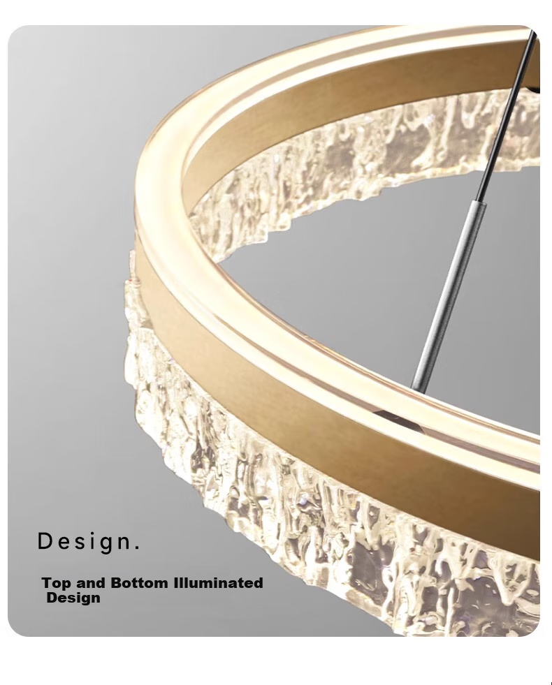 JIAOJIAOZHE Light Luxury Pendant Lamp, Smart Living Room Chandelier, Modern Simple Elegant, 2024 New Model, Three-Circle Round Main Hall Light Fixture 3
