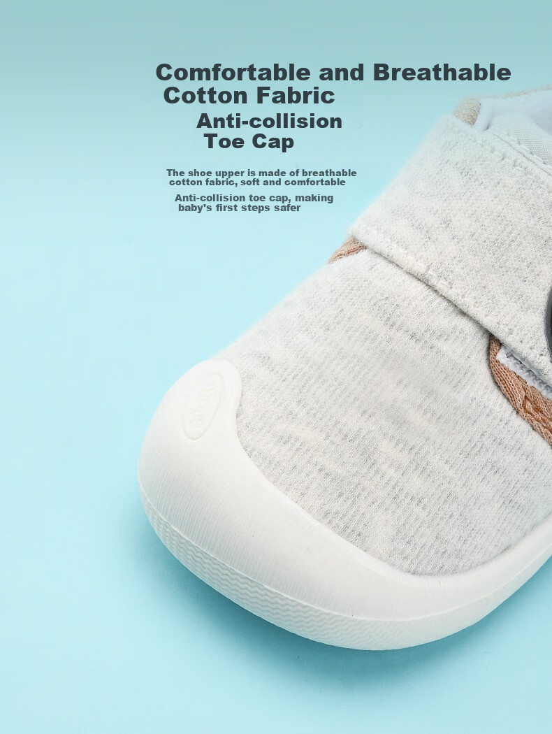 ThomBaker Baby Walking Shoes Spring And Autumn Style, Girls' Cloth Shoes, Boys' Cartoon Soft-Soled Non-Slip Shoes, Red Fox 19 5