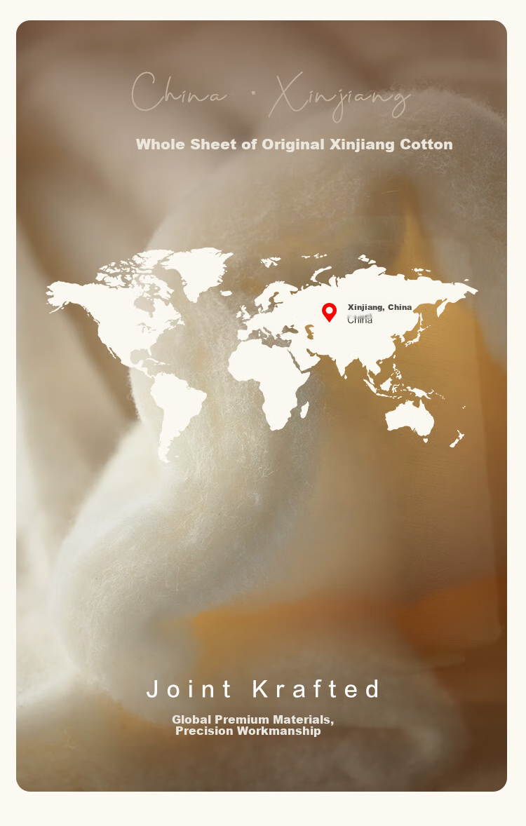 JD Original X Gujia Jiaju JK Classic, 100% Natural Xinjiang Cotton Duvet Insert, Single Winter Comforter 6 Jin, 1.5x2 Meters 3