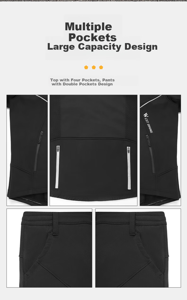 WestBiking WestBiking Autumn And Winter Bicycle Riding Jacket Long-Sleeve Set, Warm Fleece-Lined Cycling Sportswear 8