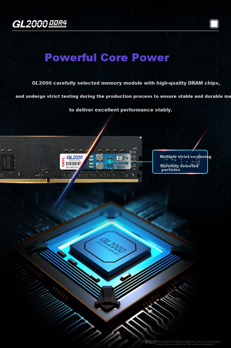 GEIL, Jinbang, 16GB DDR4 3200, Desktop Computer Memory Module, GL2000 Basic Series, Intel Specific 3