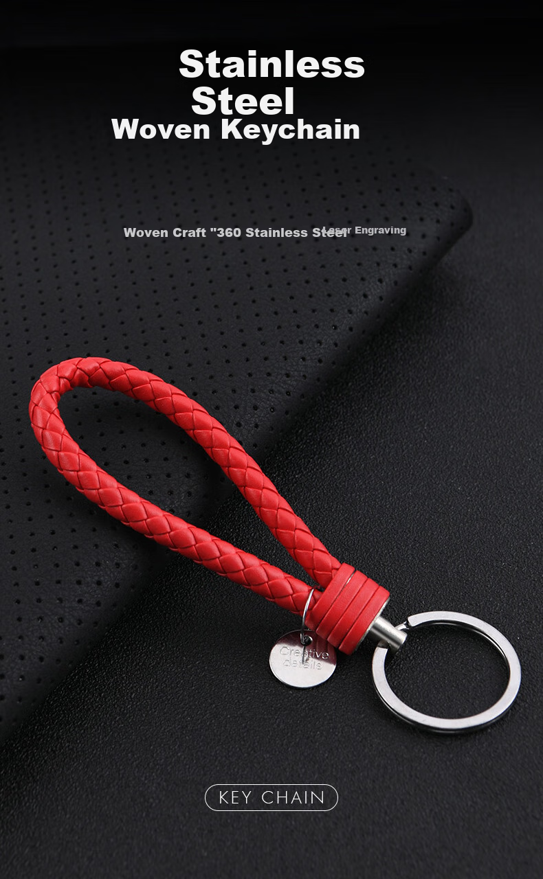 Huashi Car Key Chain, Men's Key Ring, High-End Key Fob, Anti-Loss Key Holder, Zinc Alloy Double-Ring Key Pendant 1