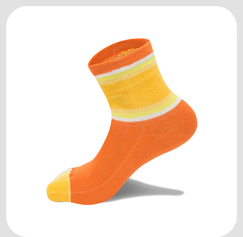 TFO 6th Generation Kids Outdoor Five-Toe Socks Comfortable Breathable Sports Running Toe Separation Hiking Socks 2902426 Yellow 6