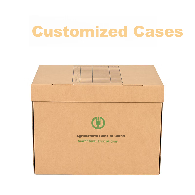 Taidang File Box, Document Storage Container, Archive Organizer, Bank Insurance Financial Real Estate, Kraft Paper Corrugated Cardboard File Storage Box, 400*345*250mm [5 Pieces] 8