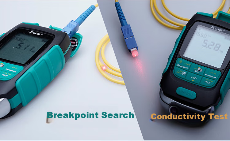 Pro'sKit MT-7616 4-In Multifunctional Optical Power Meter/Continuity Tester/Network Cable Tester, Red Light Pen Network Tester 6