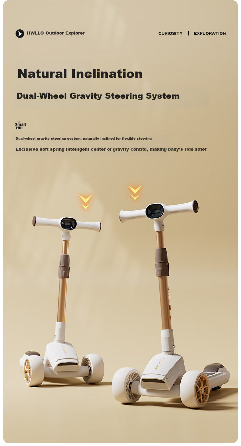 DEERC Children's Scooter for Ages 1-3 Foldable Kick Scooter with Seat, Balance Bike, Birthday Gift 3