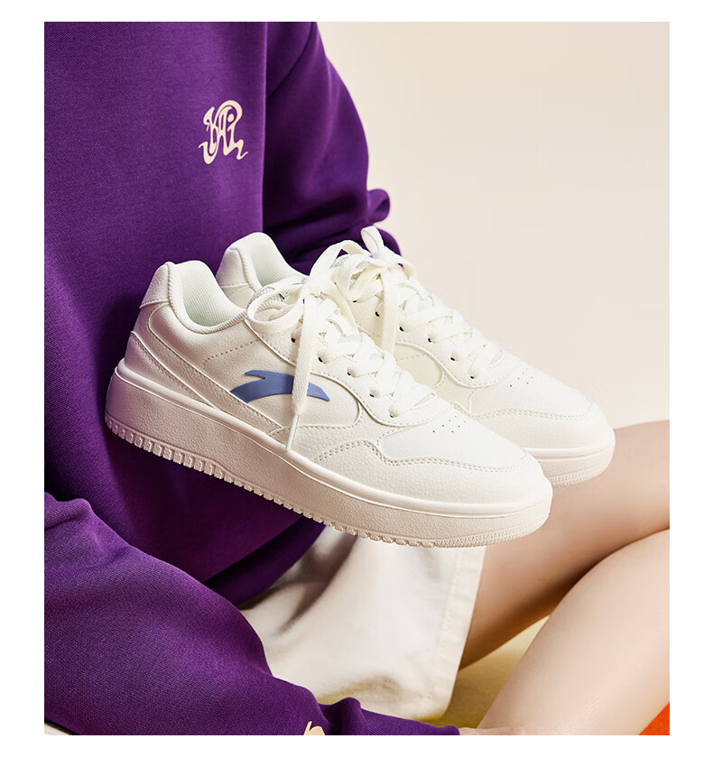 Anta Light Step V2 Women's Sneakers Summer Breathable Casual Couple Simple White Shoes Soft Sole Comfortable Thick Sole Height Increasing Shoes 5