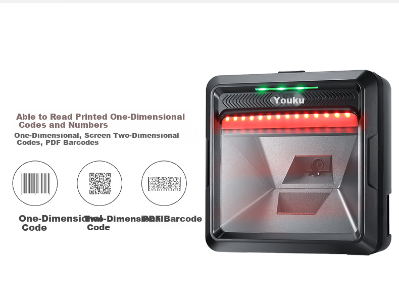 Youku Two-Dimensional Cashier Scanning Platform, Pharmaceutical Traceability Code Supermarket Payment Factory Production Line Scanning Gun Industrial-Grade Million-Pixel Inbound And Outbound Scanner MP8000 7