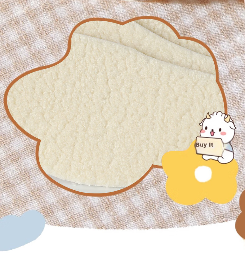 FOOTOPPO Children's Warm Lambswool Insoles, Thickened And Fleece-Lined for Winter, Anti-Cold Plush Wool Shoe Insoles 11