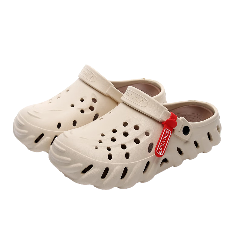 GUOLUOFEI Meteorite Hole Shoes for Men, Summer Trendy Brand, Comfortable Outdoor Driving Sandals, Beach Slippers, Black And Gray, Size 44-45