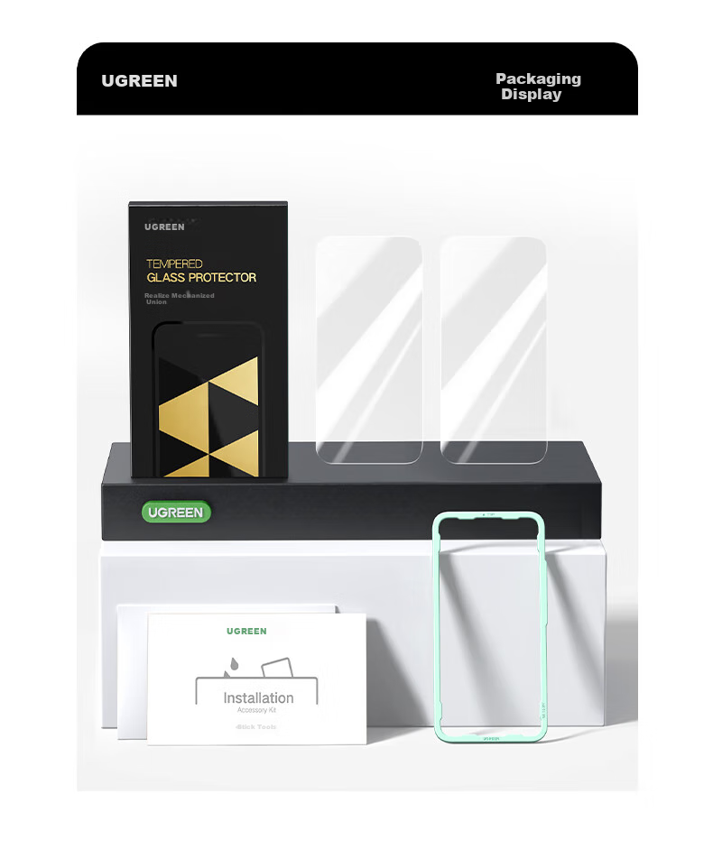 UGREEN [Premium High-Aluminum Glass] Tempered Glass Screen Protector for Huawei Mate 70, Anti-Fingerprint Shatterproof Film - Black Gold Deluxe Edition 2 Pieces 12