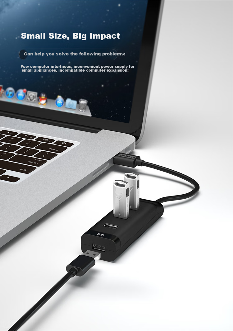 DM Daimai USB Hub 2.0, 7-Port Hub Expansion Dock, Laptop And Desktop Computer Multiport Adapter, USB Extension Cable Converter, CHB072 2