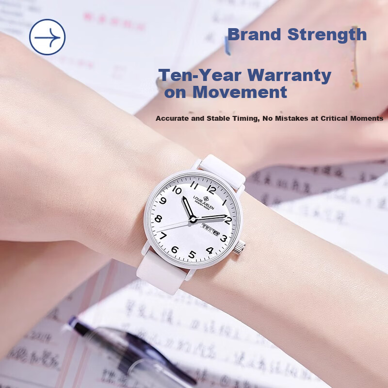 LOUIE JUELEN Student Exam Watch for Women And Men, Middle School And High School Students, Silent Simple Mechanical Quartz Watch for Teenagers