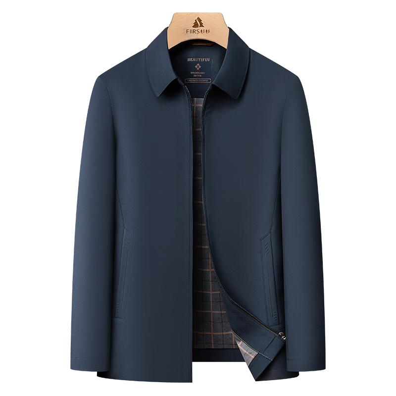 Shanshan Men's Jacket Casual Business Solid Color Workwear Blazer Spring Autumn Lapel Coat for Middle-aged and Young Men Dad Style