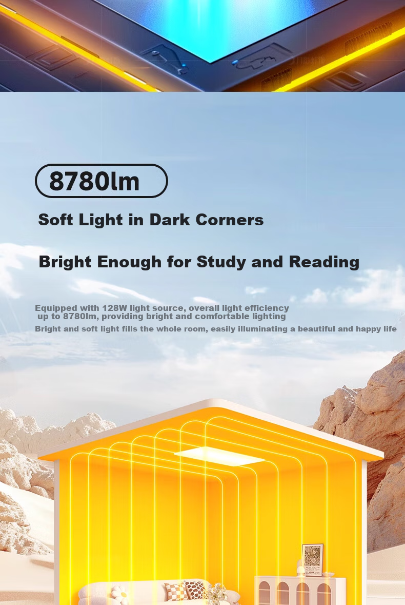 Yueying Linzhiguang Floating Light Eye-Protecting Ceiling Lamp for Living Room, Modern Minimalist Cream Style Main Lighting Fixture 8