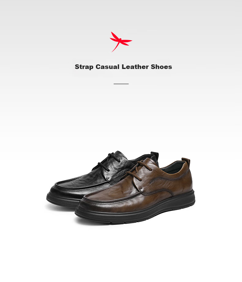 RED DRAGONFLY Casual Leather Shoes, Autumn Slip-On Two-Way Business Men's Shoes, Soft-Soled Shoes WTA15084, Black, Size 41 1