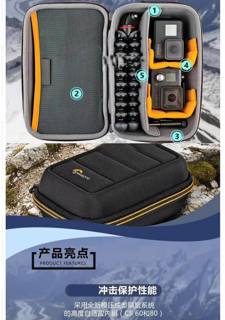 LOWEPRO Leshebao LP37164-PWW Hardside CS Hard Shell Portable Bag, Suitable for Mirrorless And DSLR Digital Cameras, Outdoor Backpack Photography Bag 2