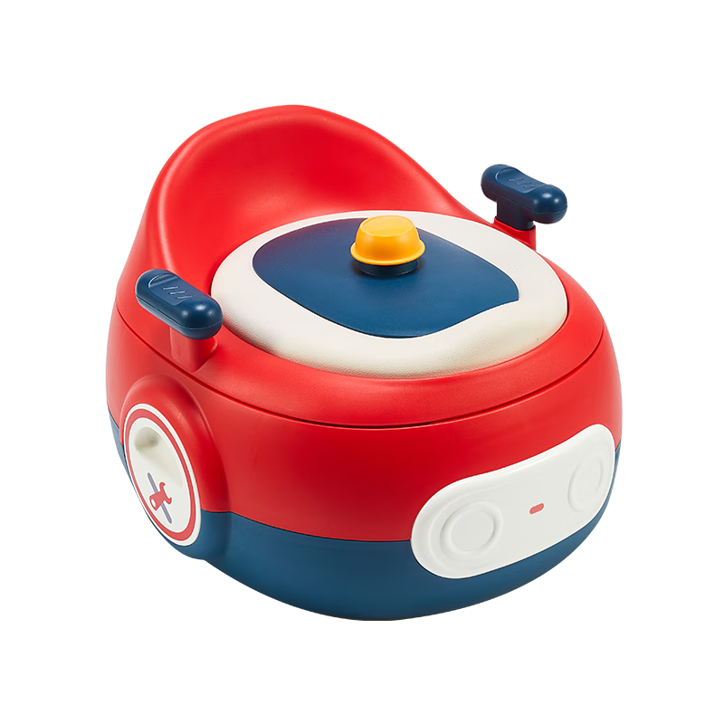 Rikang Children's Toilet for Ages 1-3 Heightened Front Barrier PU Soft Cushion Three-In Function Red X2004-9