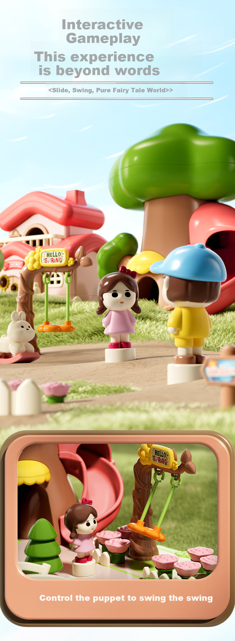 Kakabeier [4-Person Couple] Children's Magnetic Pretend Play Toy, for Girls Aged 3-6, Birthday Gift, Luxurious Surprise Garden Villa 6
