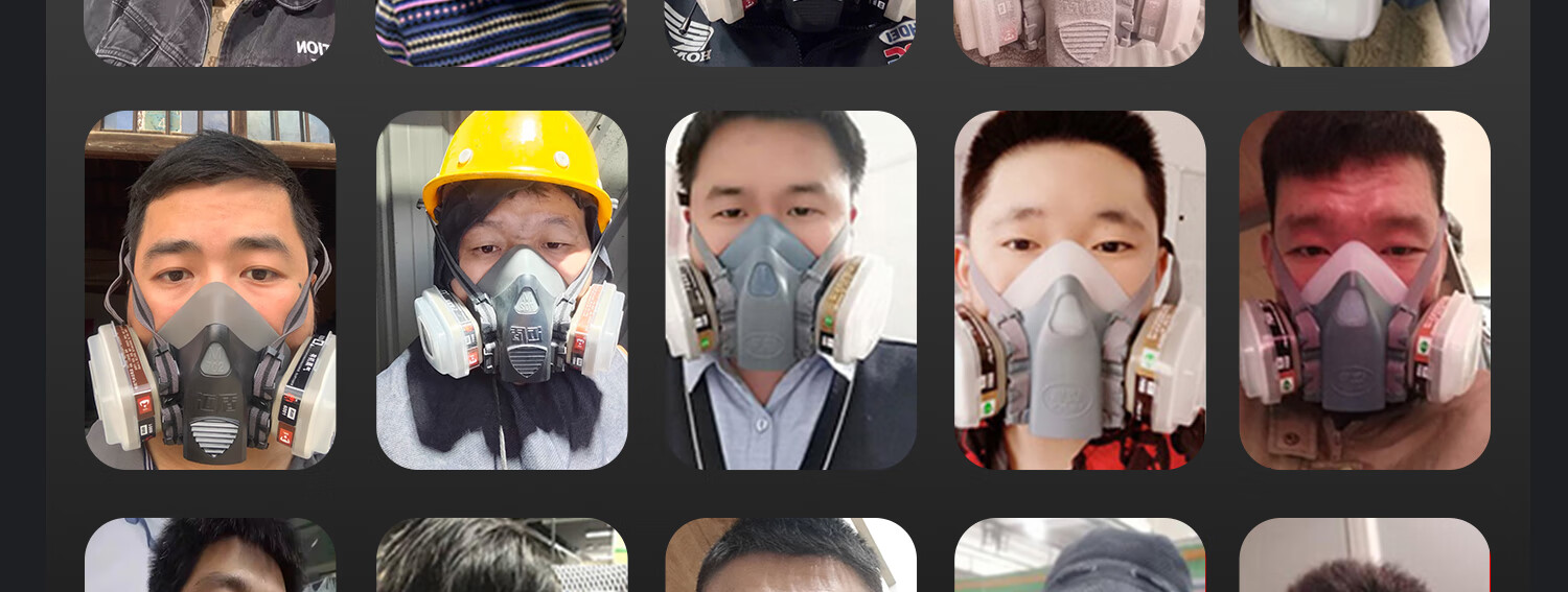 MAIDUN Gas Mask, Fire Escape Respirator, Anti-Toxic Carbon Filter Mask for Formaldehyde And Paint Spray, Welding Mask M8 Set 4