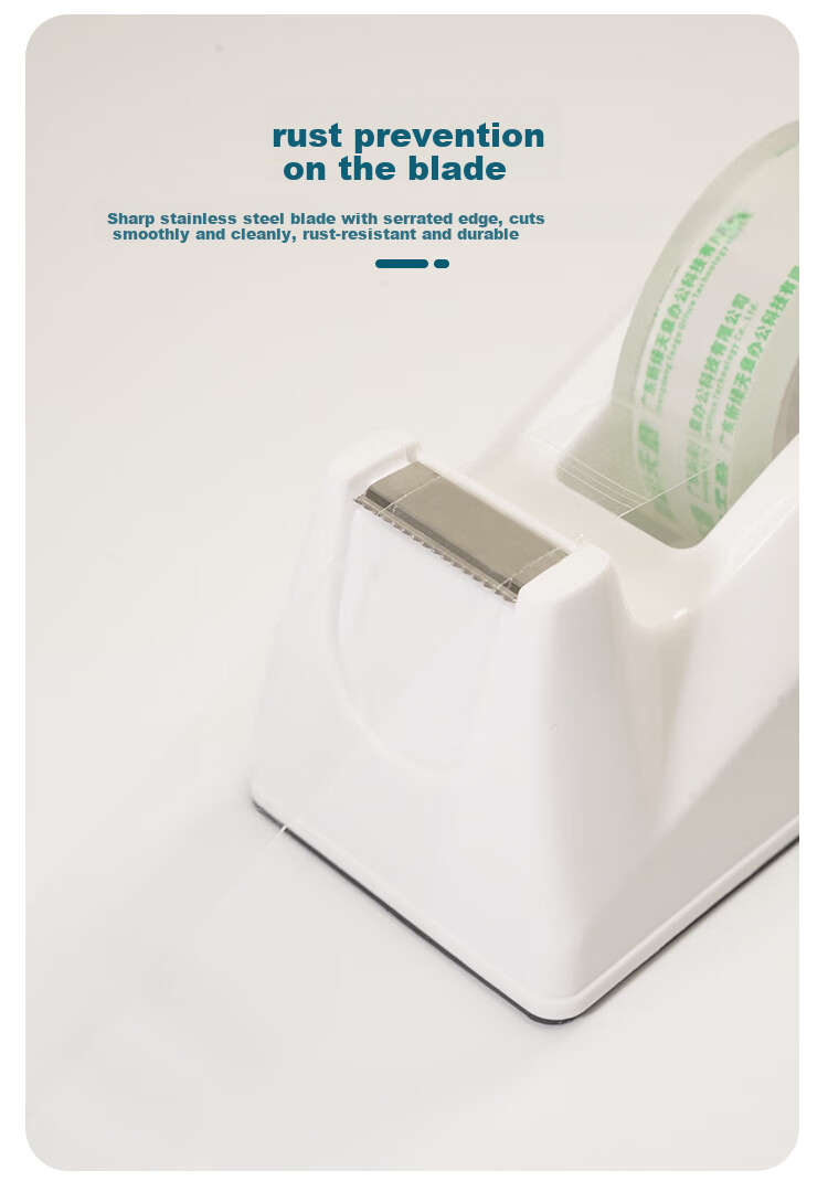 TANGO Tape Dispenser, Width ≤18mm, Sharp Roller, Stainless Steel, Non-Slip Base, Tape Cutter, White 5