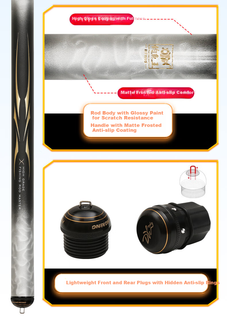 Diaoyuwang Lightweight Giant Fishing Rod for Sturgeon, Bighead Carp And Silver Carp, Platform Fishing Hand Rod, Ultra-Light Hard Fishing Pole, Fishing Tackle Supplies 16