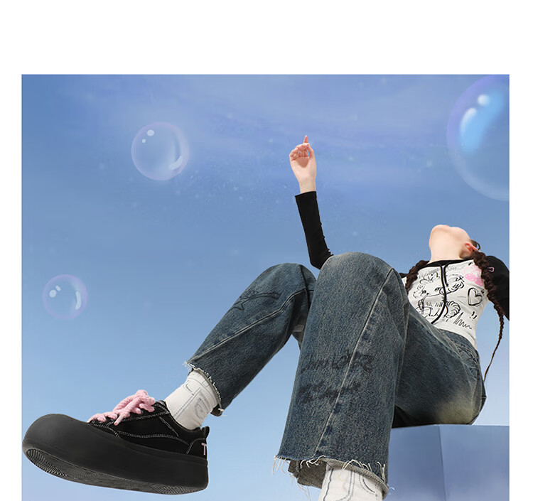 TTKJ Black Star Breathable Canvas Shoes for Women, Comfortable Thick-Soled Platform Sneakers, Soft-Soled Non-Fatiguing Versatile Sports Casual Shoes 13
