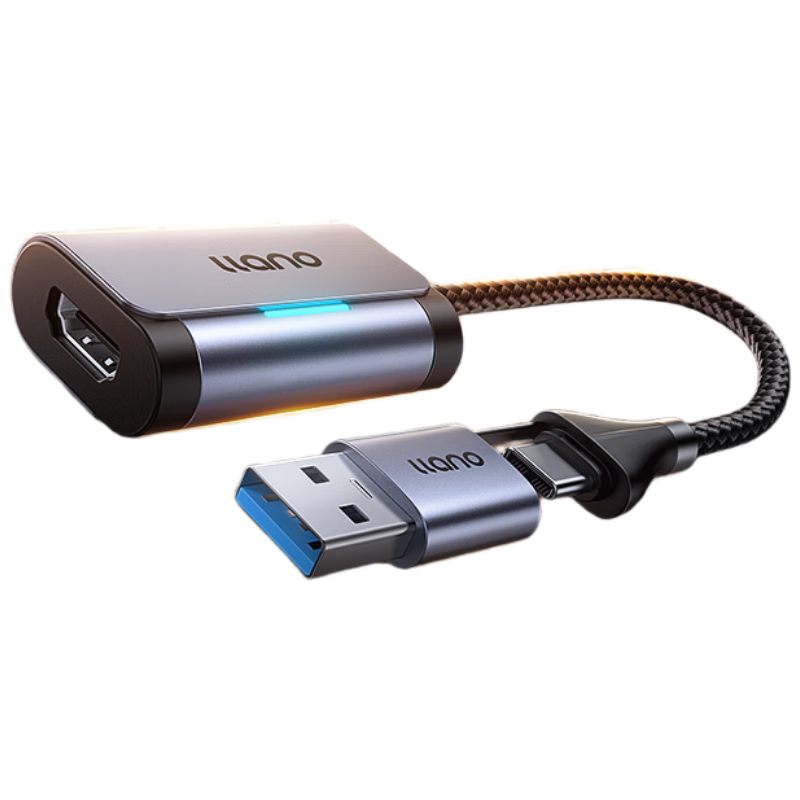 Llano HDMI Video Capture Card, 4K HD Input, Compatible with Switch 1/2/NS/PS5, for Laptops, Cameras, Smartphones, Tablets, Live Streaming And Recording Device, USB/Type-C