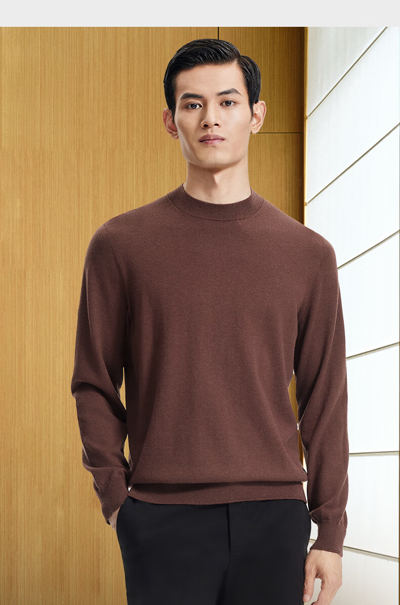 Goldlion [Machine Washable Wool King] Autumn Winter Men's Sweater Elastic Soft Business Casual Zodiac Year Knit Base Shirt 21