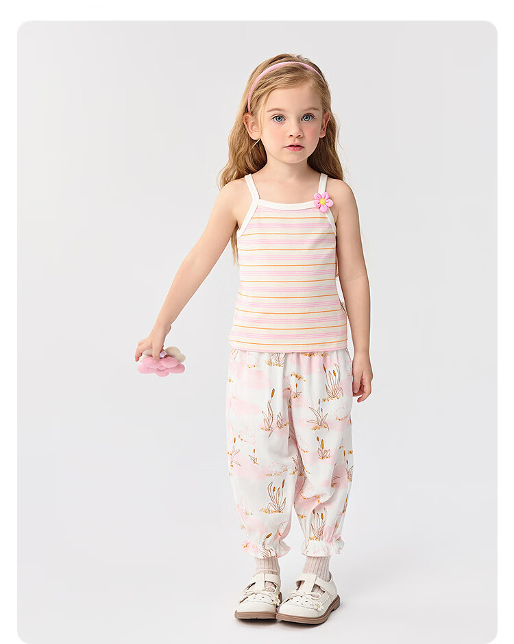 BALABALA Children's Pants, Boys And Girls Summer Thin Mosquito-Proof Trousers, Toddler Pajama Pants, Tencel Cotton Blend, Suitable for Outdoor Wear, Long Pants 16