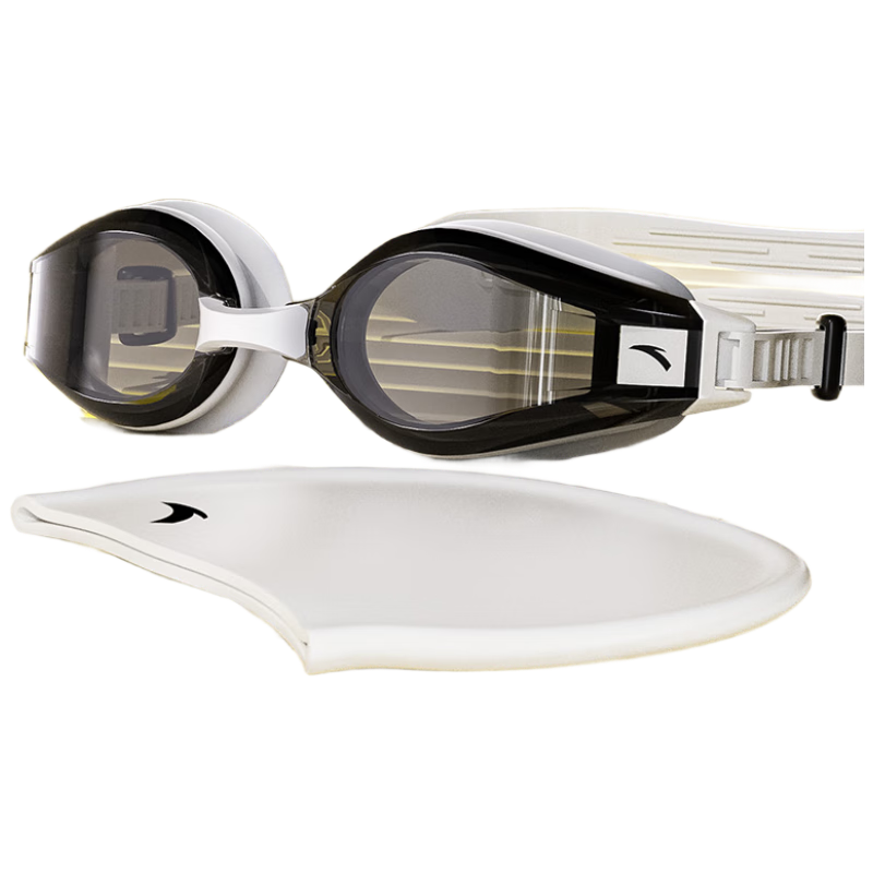 ANTA Water Eye Small Frame Swimming Goggles, Waterproof Anti-Fog High Definition Myopia Swimming Goggles for Adults, Black And White Set for Myopia 500
