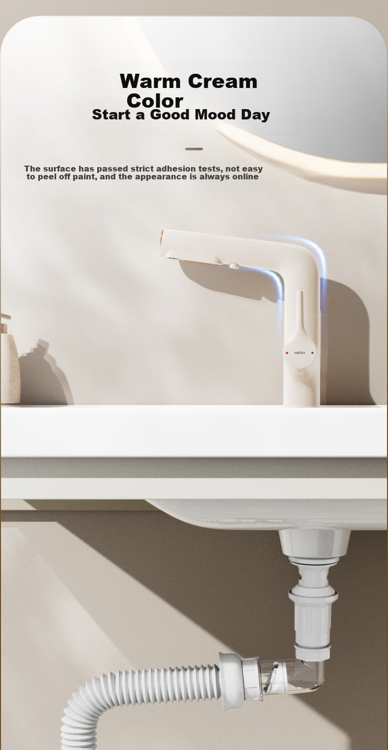 HEGII Pull-Out Basin Faucet, Three-Water Outlet Bathroom Lifting Rotating Hot And Cold Water Tap HMF927-115 9
