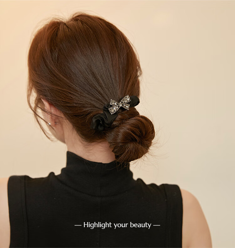 CHIMERA Hair Tie, Crystal Bow, High Elasticity Ponytail Holder, Hair Accessory, Birthday Gift for Wome 1