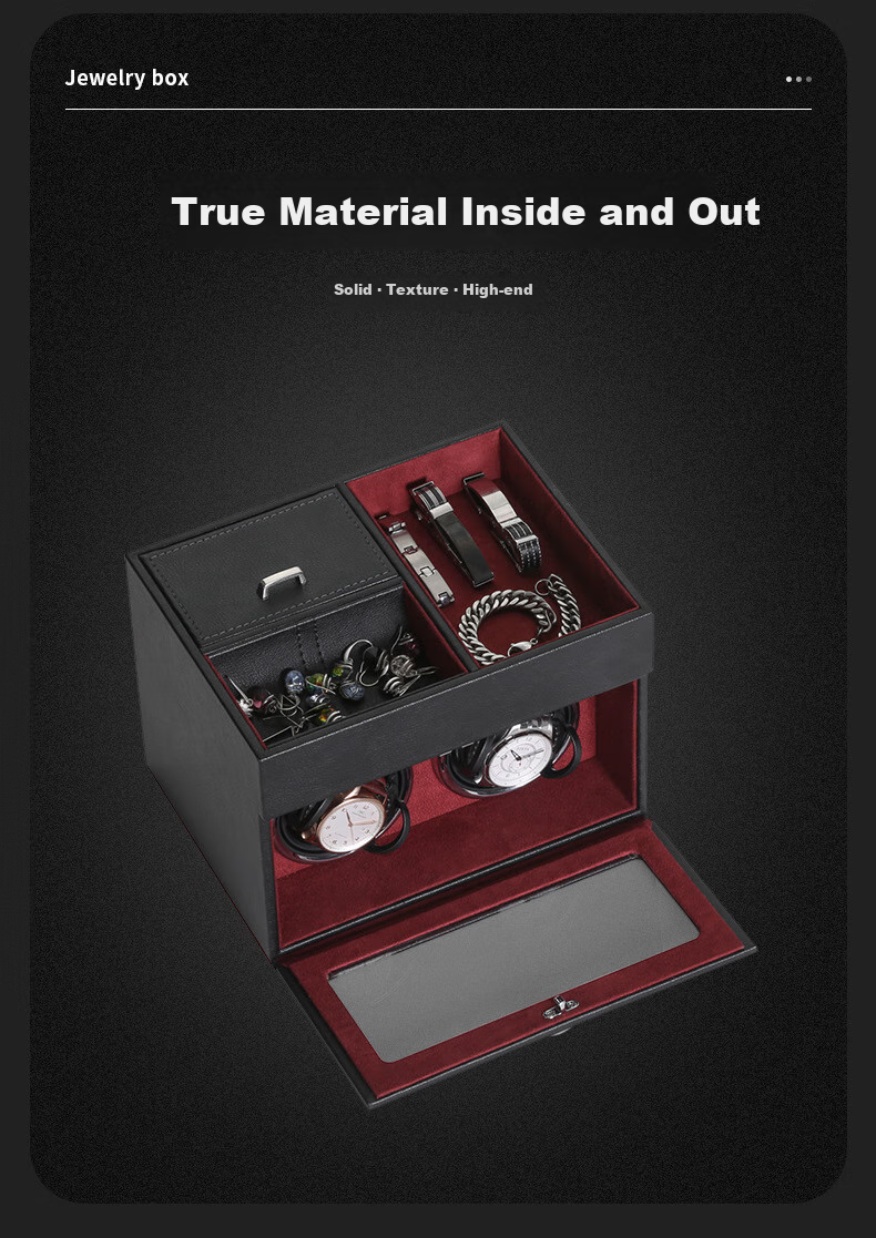 DUOJINJIANG Dual-Position Magnetic Anti-Magnetic Silent Watch Winder with Imported Movement, Moisture-Proof Storage Box for Watches, AI Smart Watch Care Device 4